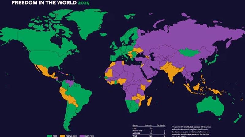 Ըստ Freedom House-ի՝ տարածաշրջանում միայն Հայաստանն ու Վրաստանն են դասվում մասամբ ազատ երկրների շարքին