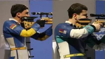 Tireur Gor Khachatryan - champion du monde, Hayk Minasian - médaillé de bronze